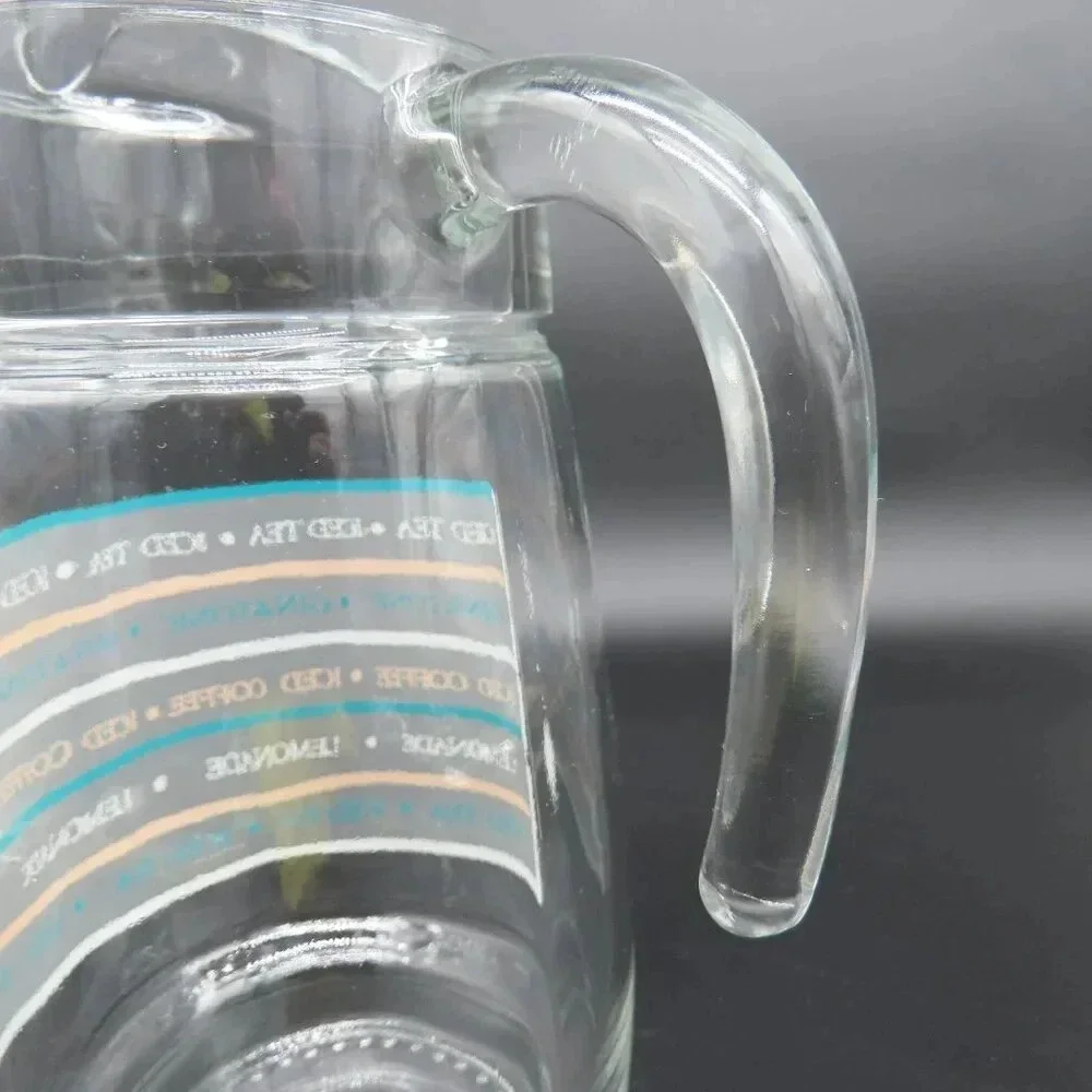Culver Frosted Glass Iced Tea Coffee Gin Tonic Lemonade Pitcher MCM Vintage